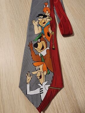 Vintage Cartoon Network Flintstones Tie NWT  Hanna-Barbera Retro Novelty Necktie